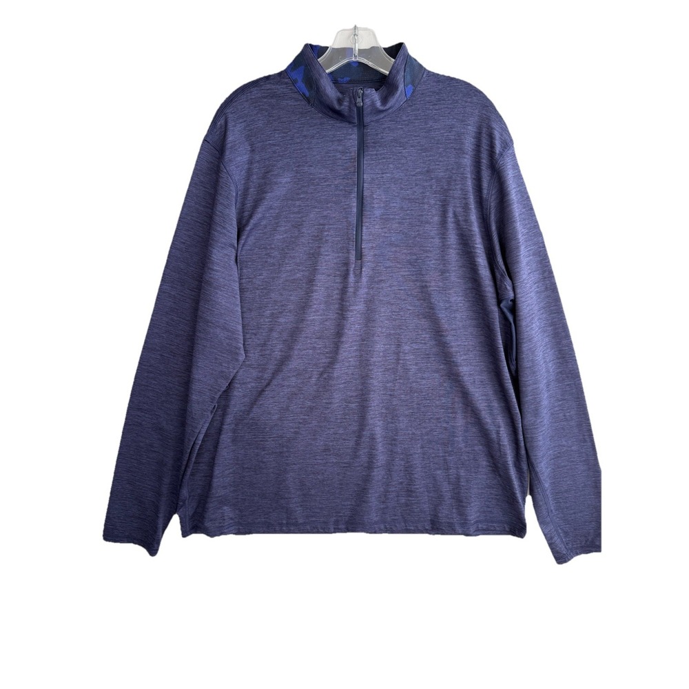 Greyson 1/4 Zip Brrr Pullover Mens XXL Heathered Navy Blue SC Logo‎ EUC 2XL
